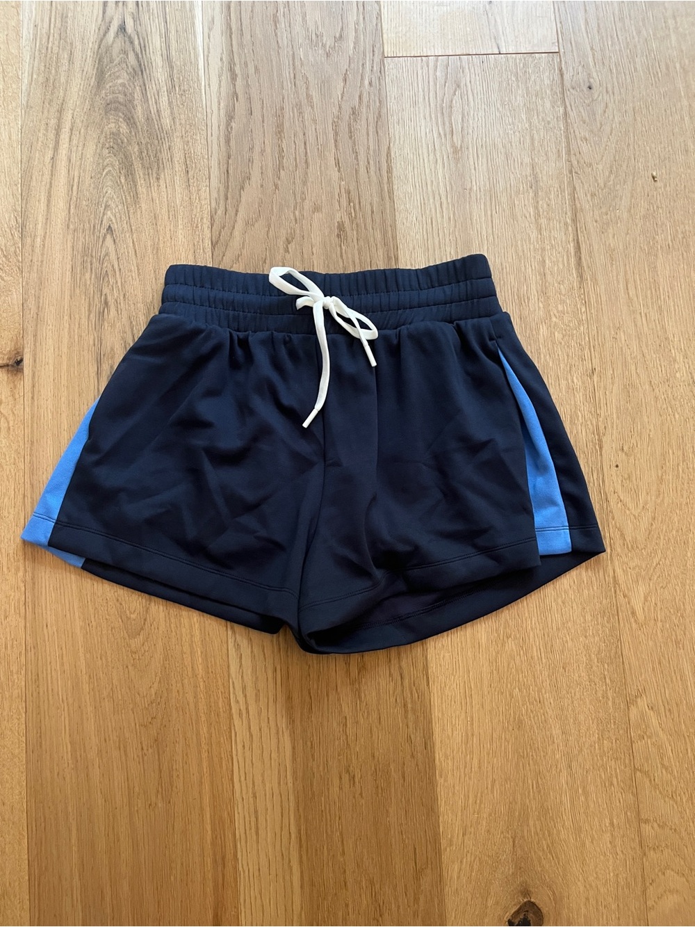 all in motion Navy Athletic Shorts with Light Blue Side Panels